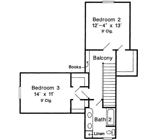 Country Floor Plan - Upper Floor Plan #410-275