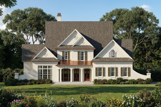 Exterior - Front Elevation 3 for Colonial House Plan #119-108 - 4 bed, 2.5 bath