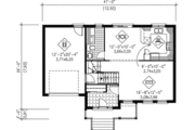 European Style House Plan - 3 Beds 1.5 Baths 1393 Sq/Ft Plan #25-4159 
