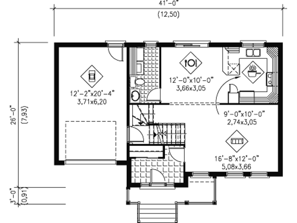 European Floor Plan - Main Floor Plan #25-4159