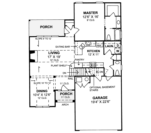 Architectural House Design - Traditional Floor Plan - Main Floor Plan #20-349