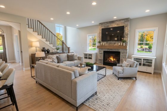 Interior - Family Room 1 for Farmhouse House Plan #51-1522 - 3 bed, 3.5 bath