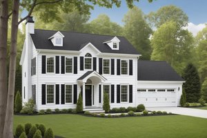 Colonial Exterior - Front Elevation Plan #3-326