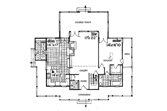 Floor Plan - Main Floor for Country House Plan #47-369 - 3 bed, 2.5 bath