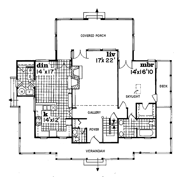 Country Floor Plan - Main Floor Plan #47-369