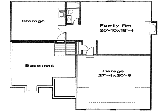 Floor Plan - Lower Floor for Traditional House Plan #6-172 - 3 bed, 3 bath