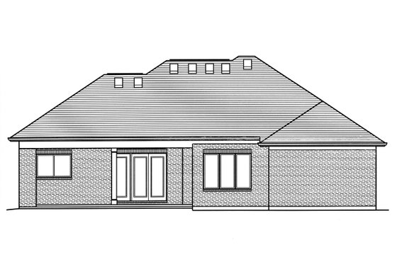 Exterior - Rear Elevation for Ranch House Plan #46-876 - 3 bed, 2 bath