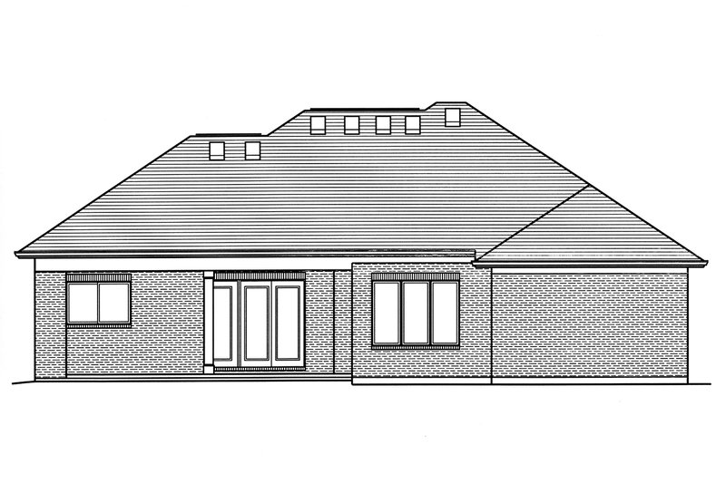 Home Plan - Exterior - Rear Elevation for Ranch House Plan #46-876 - 3 bed, 2 bath