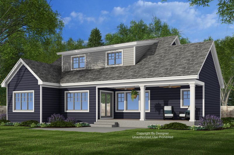 House Blueprint - Exterior - Rear Elevation 1 for Craftsman House Plan #51-1421 - 5 bed, 4.5 bath