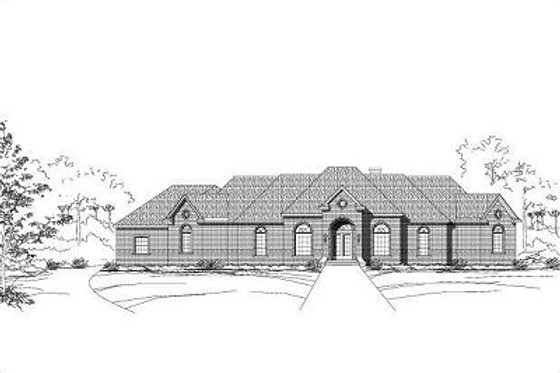 Exterior - Front Elevation for European House Plan #411-420 - 4 bed, 3.5 bath