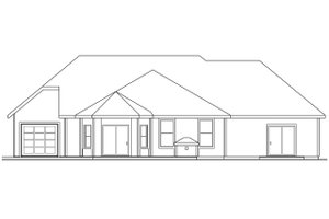 Exterior - Rear Elevation for Traditional House Plan #124-344 - 3 bed, 3 bath