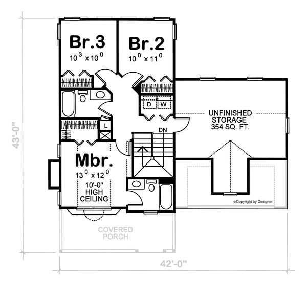 Home Plan - Country Floor Plan - Upper Floor Plan #20-2218