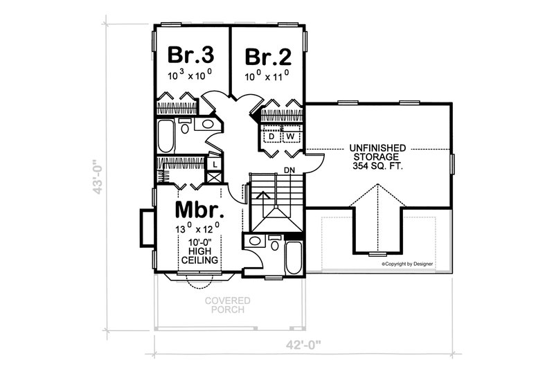 Home Plan - Floor Plan - Upper Floor for Country House Plan #20-2218 - 3 bed, 2.5 bath