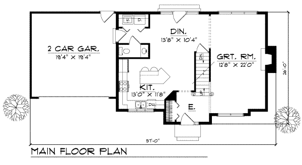 House Design - Traditional Floor Plan - Main Floor Plan #70-171