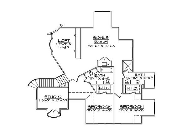 Home Plan - European Floor Plan - Upper Floor Plan #5-444