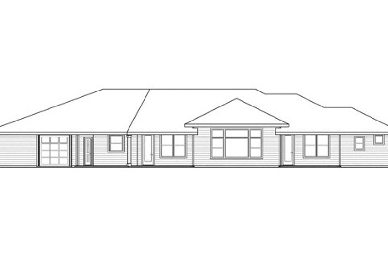 House Plan Design - Exterior - Rear Elevation for Prairie House Plan #124-841 - 3 bed, 2.5 bath