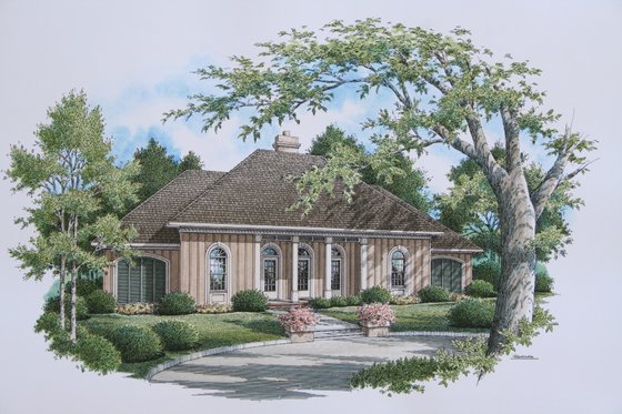 Exterior - Front Elevation for Traditional House Plan #45-309 - 3 bed, 2 bath