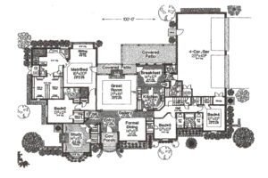 Floor Plan - Main Floor for European House Plan #310-334 - 4 bed, 3.5 bath