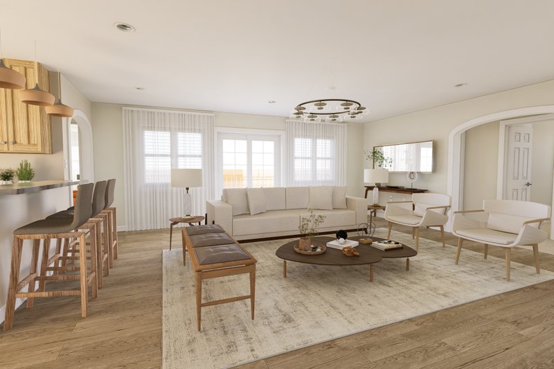 House Blueprint - Interior - Family Room 1 for Traditional House Plan #1060-174 - 3 bed, 2 bath