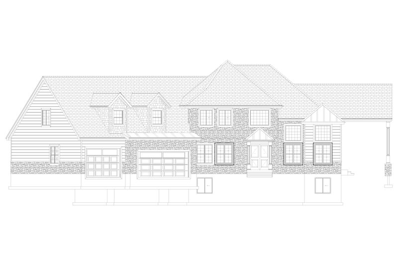 House Blueprint - Exterior - Front Elevation 5 for Craftsman House Plan #1060-477 - 3 bed, 3.5 bath