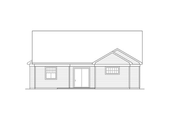Exterior - Rear Elevation for Cottage House Plan #124-1063 - 3 bed, 2 bath