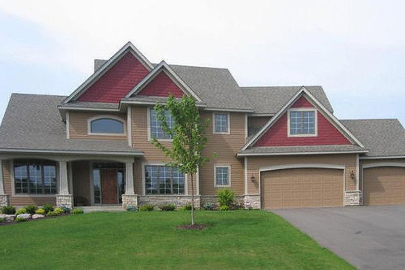 Architectural House Design - Craftsman Exterior - Front Elevation Plan #56-588