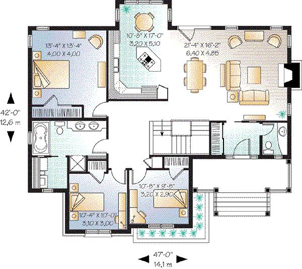 House Plan Design - Cottage Floor Plan - Main Floor Plan #23-635