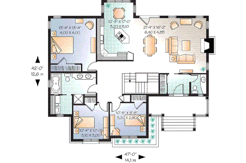 Home Plan - Floor Plan - Main Floor for Cottage House Plan #23-635 - 3 bed, 1.5 bath