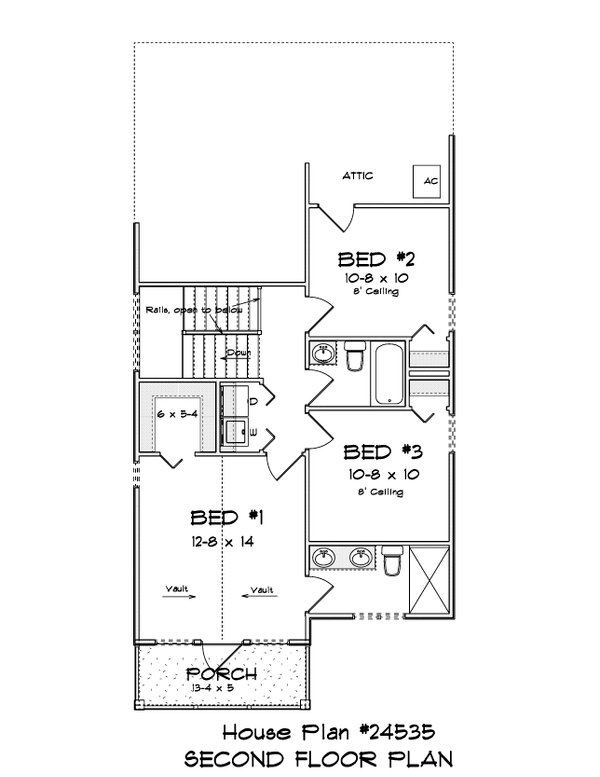 House Blueprint - Cottage Floor Plan - Upper Floor Plan #513-2328