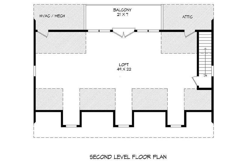 House Plan Design - Floor Plan - Upper Floor for Country House Plan #932-184, 1 bath