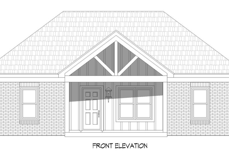 House Blueprint - Exterior - Front Elevation 3 for Traditional House Plan #932-541 - 3 bed, 2 bath