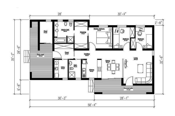 Modern Floor Plan - Main Floor Plan #549-4