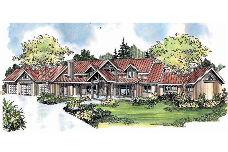 Home Plan - Exterior - Front Elevation for Craftsman House Plan #124-691 - 3 bed, 5.5 bath
