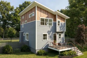 Exterior - Front Elevation 3 for Modern House Plan #79-321 - 3 bed, 2.5 bath