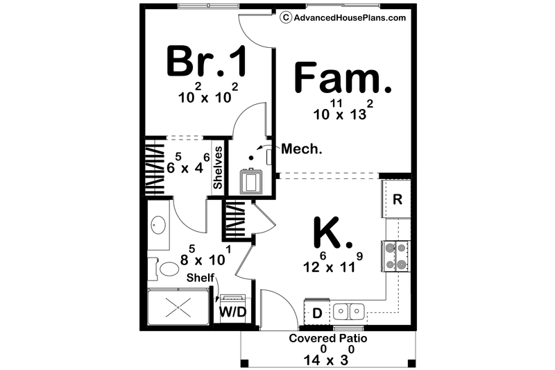 Dream House Plan - Floor Plan - Main Floor for Modern House Plan #455-446 - 1 bed, 1 bath