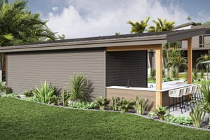 Exterior - Rear Elevation for Modern House Plan #455-469, 1 bath