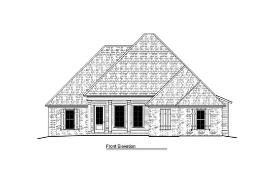 Exterior - Front Elevation 3 for European House Plan #1081-18 - 4 bed, 3 bath