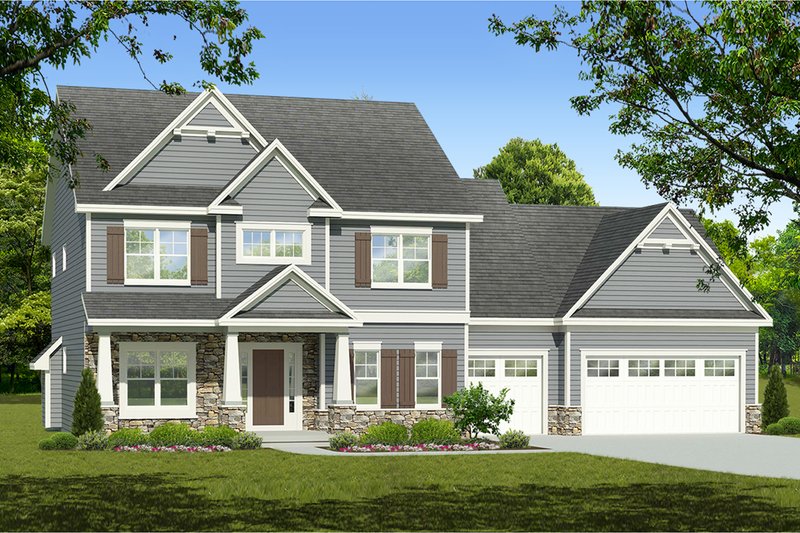 Architectural House Design - Colonial Exterior - Front Elevation Plan #1010-216