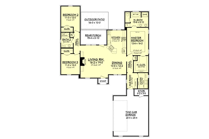 Architectural House Design - Floor Plan - Main Floor for European House Plan #430-98 - 3 bed, 2 bath