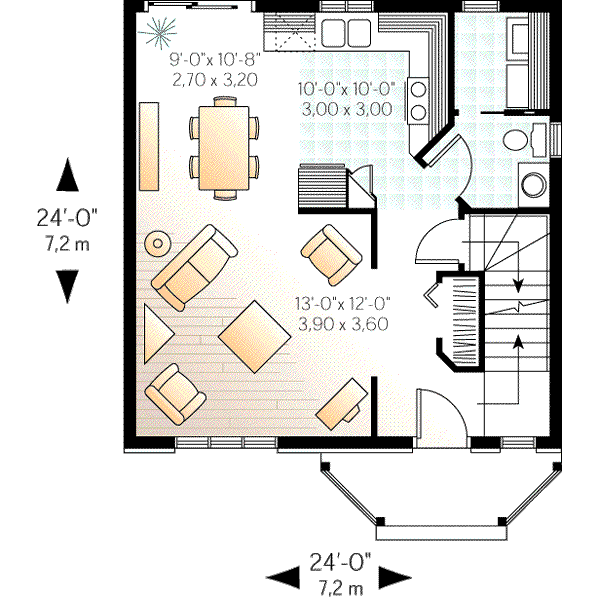 European Floor Plan - Main Floor Plan #23-343