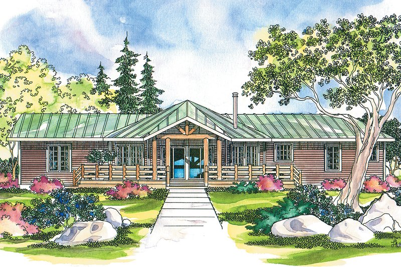 Architectural House Design - Ranch Exterior - Front Elevation Plan #124-205