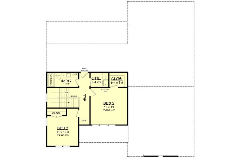 Dream House Plan - Floor Plan - Upper Floor for Farmhouse House Plan #430-437 - 4 bed, 2.5 bath
