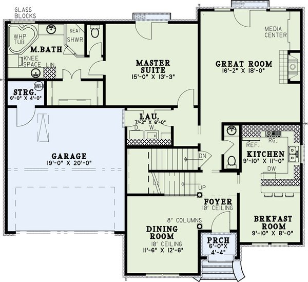 Home Plan - Traditional Floor Plan - Main Floor Plan #17-2195