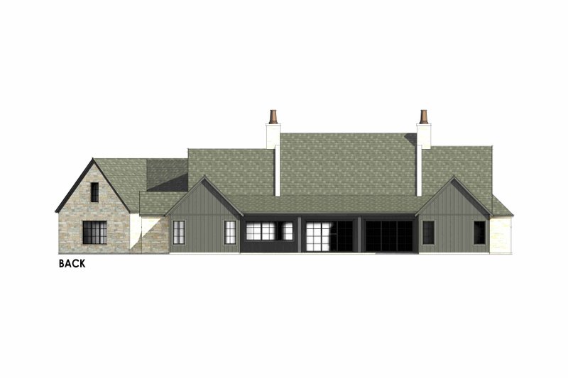 House Design - Exterior - Rear Elevation 2 for European House Plan #1096-22 - 4 bed, 4.5 bath