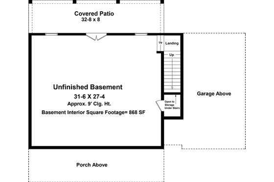 Floor Plan - Other Floor for Ranch House Plan #21-470 - 1 bed, 1.5 bath