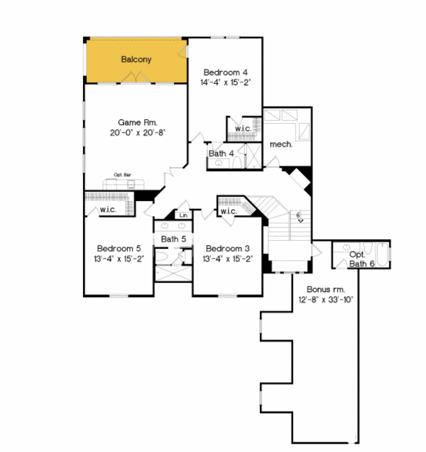 Mediterranean Floor Plan - Upper Floor Plan #135-212