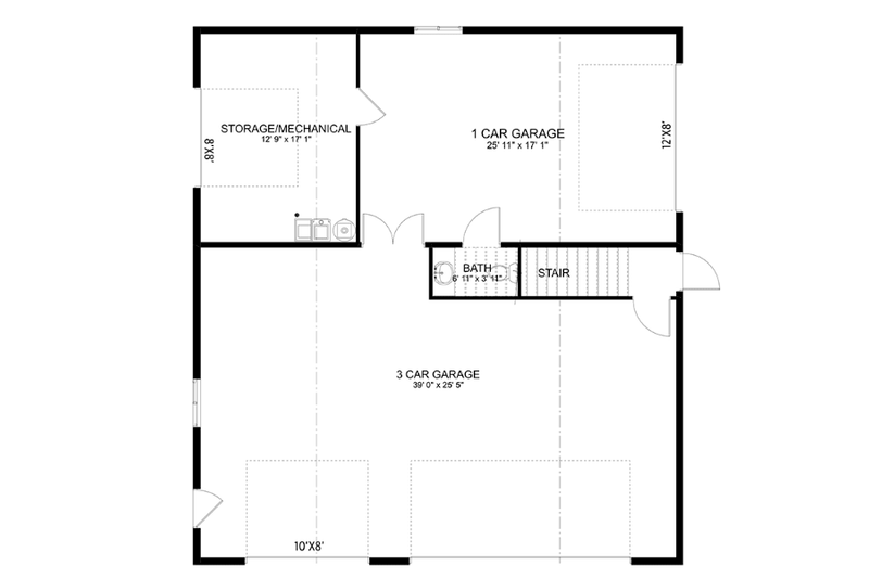 Home Plan - Floor Plan - Main Floor 1 for Barndominium House Plan #1060-82 - 1 bed, 2 bath