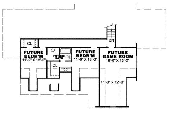 Floor Plan - Other Floor for Traditional House Plan #34-158 - 3 bed, 2 bath