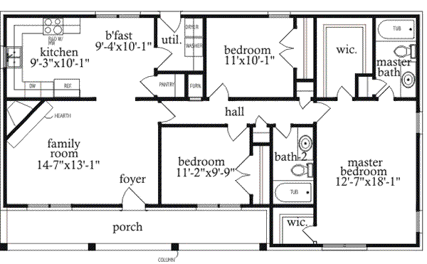 Ranch Floor Plan - Main Floor Plan #69-101