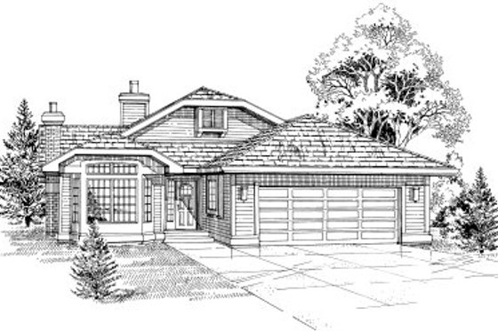 Exterior - Front Elevation for Traditional House Plan #47-632 - 4 bed, 2 bath